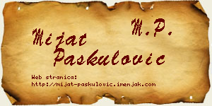 Mijat Paskulović vizit kartica
